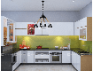 Tủ bếp mdf phủ melamine chữ u tối ưu công năng 