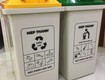 Thùng rác ghép bộ 2   nắp màu giúp phân loại rác thải tại...