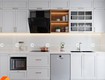 Tủ bếp gỗ công nghiệp chữ i phối màu trắng đẹp hiện đại 