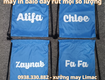 Xưởng in balo dây rút xanh dương logo công ty 