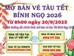 Săn vé tàu tết bính ngọ 2026 mở bán từ 20/09/2025 