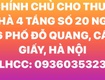 Cho thuê nhà 4 tầng số 20 ngõ 26 phố đỗ quang, cầu giấy, hà nội