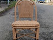 Ghế mây đan nhựa chân sắt