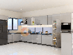 Tủ bếp gỗ công nghiệp phủ acrylic bóng gương chữ u
