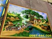 Gạch ốp tường tranh gạch men làng quê 