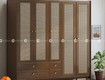 Tủ quần áo gỗ sồi phủ sơn tự nhiên đan mây hiện đại