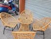Bàn ghế mây nhựa ngoài trời 