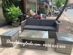 Bàn ghế sofa vuông mây nhựa 