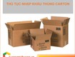 Thủ tục nhập khẩu thùng carton
