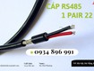 Cáp truyền thông rs485 1 pair 22 awg bình dương, long an, cần thơ. 