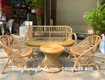 Bàn ghế sofa mây tay cuộn 