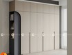 Tủ quần áo tam057 màu xám phối kệ góc bo vòm