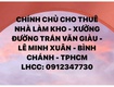 Chính chủ cho thuê nhà làm kho   xưởng  đường trần văn giàu...