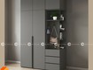 Tủ quần áo tam055 màu xám ghi tích hợp kệ đa năng 