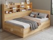 Giường ngủ gỗ công nghiệp tích hợp kệ đầu giường hiện đại 