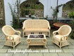 Sofa salon mây đan kín