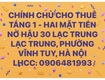 Cho thuê tầng 1 hai mặt tiền   nở hậu 30 lạc trung lạc...