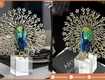 Tượng decor chim công đế pha lê phong cách châu âu biểu tượng thanh lịch...