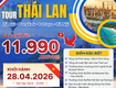 Chỉ 11.990K THÁI LAN gọi   Lế 30/4   1/5 đi ngay 