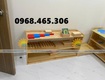 Kệ gỗ cao su mầm non, kệ gỗ 3 tầng mầm non 
