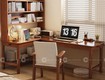 Bàn Làm Việc Tại Nhà Gỗ Sồi Tự Nhiên Kết Hợp Giá Sách Hiện Đại 