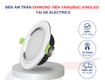 đèn led âm trần diamond viền vàng/bạc kingled tại ge electrics