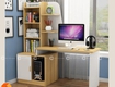 Bàn làm việc tại nhà gỗ mdf kết hợp kệ sách thông minh