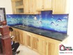 Kính ốp bếp 3D hoa văn   Giải pháp decor bếp cực sang 