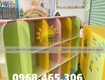 Tủ gỗ đựng chăn gối mầm non, tủ cặp dép trẻ em bằng gỗ 