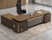 Bàn Giám Đốc Gỗ MDF Chữ L Màu Nâu Sang Trọng Hiện Đại 
