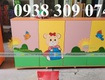 Tủ chăn gối mầm non bằng gỗ, tủ đựng chăn gối trẻ em MN 