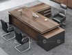 Bàn giám đốc chữ l vân gỗ mdf nâu sang trọng, chuyên nghiệp 