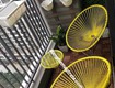 Bàn ghế ban công đan dây nhựa 