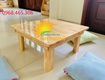Bàn gỗ chữ nhật mầm non, bàn gập chân bằng gỗ mầm non 