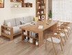 Bàn họp gỗ tự nhiên tích hợp kệ sách lưu trữ hiện đại