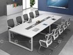 Bàn họp văn phòng gỗ mdf màu trắng hiện đại cho 10 12 người