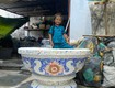 Chậu xi măng thủ công , chậu cẩn miểng , khảm sành sứ 