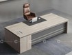 Bàn giám đốc gỗ công nghiệp màu xám có hộc tủ lưu trữ 