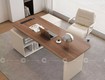 Bàn giám đốc gỗ tự nhiên có tủ phụ hiện đại cho văn phòng 