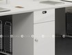 Bàn làm việc nhân viên gỗ công nghiệp màu xanh hiện đại