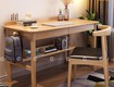 Bàn làm việc tại nhà gỗ tự nhiên kèm kệ sách nhỏ gọn