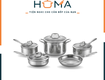 Bộ nồi inox 5 lớp cao cấp 5 món   truyền nhiệt nhanh, đáp...