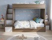 Giường Tầng Gỗ MDF Màu Nâu Sọc Vàng Hiện Đại, Đa Năng 