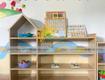 Kệ montessori ngôi nhà mầm non, Kệ gỗ montessori để đồ chơi học liệu 