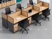 Cụm bàn làm việc 6 người có vách ngăn gỗ mdf melamine