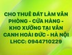 Cho thuê đất LÀM VĂN PHÒNG   CỬA HÀNG   kho xưởng tại Hoài Đức ...