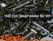 Thủ tục nhập khẩu ốc vít