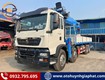 Xe tải howo 4 chân gắn cẩu 20 tấn cabin tx350