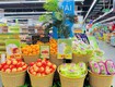 Giỏ trưng trái cây siêu thi đan dây nhựa tròn