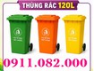 Giá rẻ thùng rác môi trường 120L 240L  thùng rác màu xanh, cam  lh 0911.082.000 